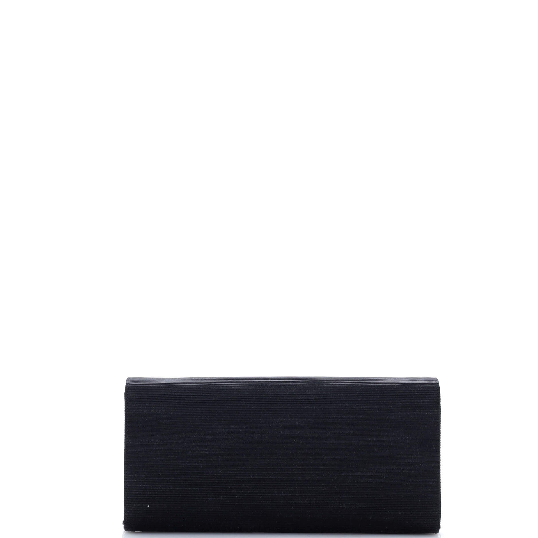 Dionysus Chain Clutch Ribbed Satin with Crystals Long