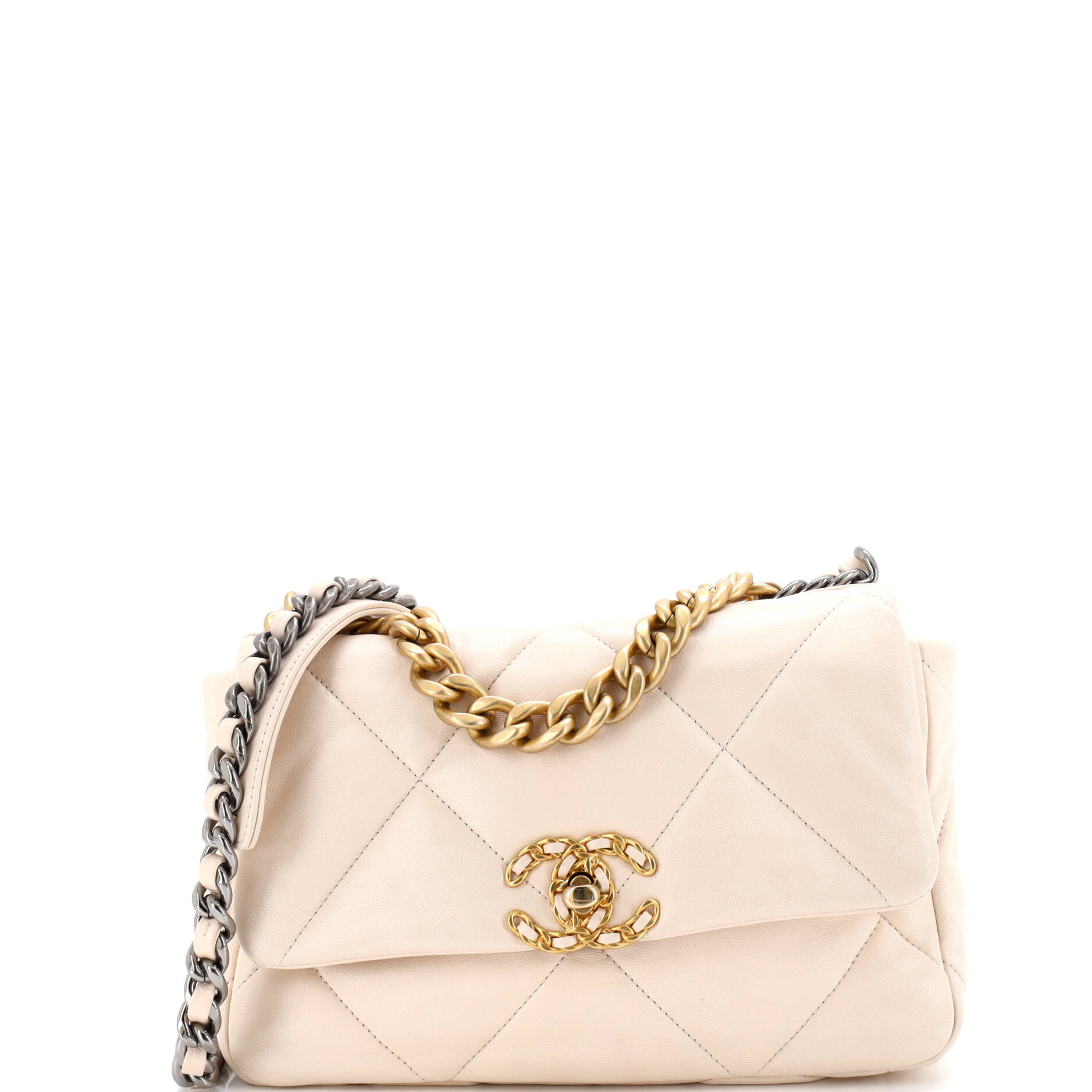 19 Flap Bag Quilted Leather Medium