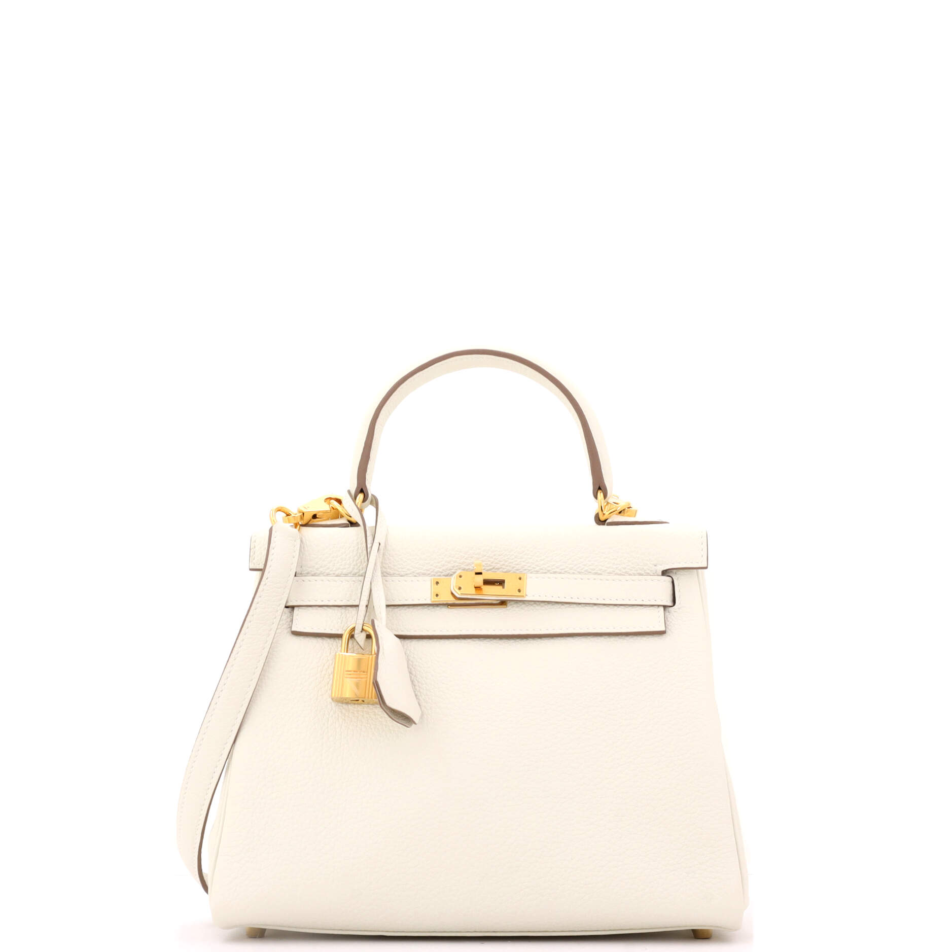 Kelly Handbag Light Togo with Gold Hardware 25