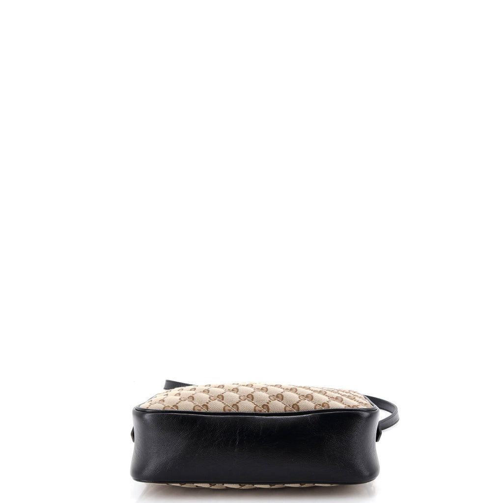 GG Marmont Shoulder Bag Diagonal Quilted GG Canvas with Leather Small
