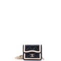 Strip On CC Flap Clutch with Chain Quilted Lambskin