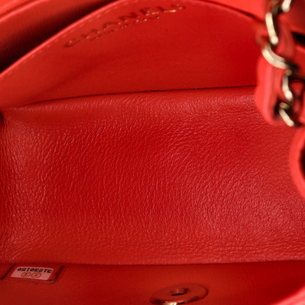 Square Classic Single Flap Bag Quilted Lambskin Mini