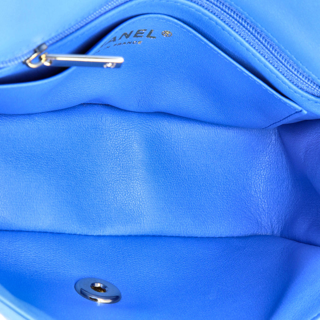 Classic Single Flap Top Handle Bag Quilted Lambskin Mini