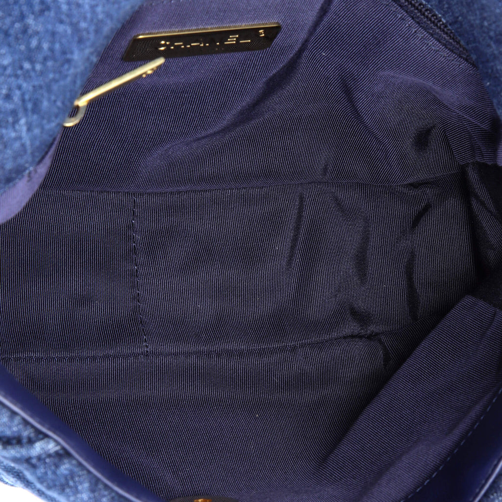 19 Flap Bag Quilted Denim Medium