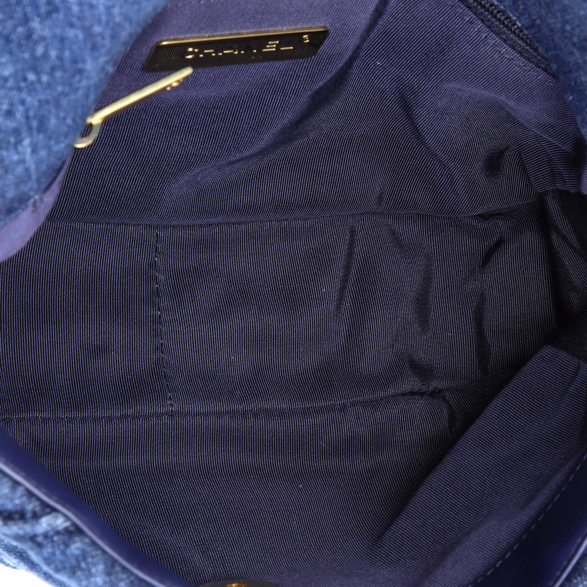19 Flap Bag Quilted Denim Medium
