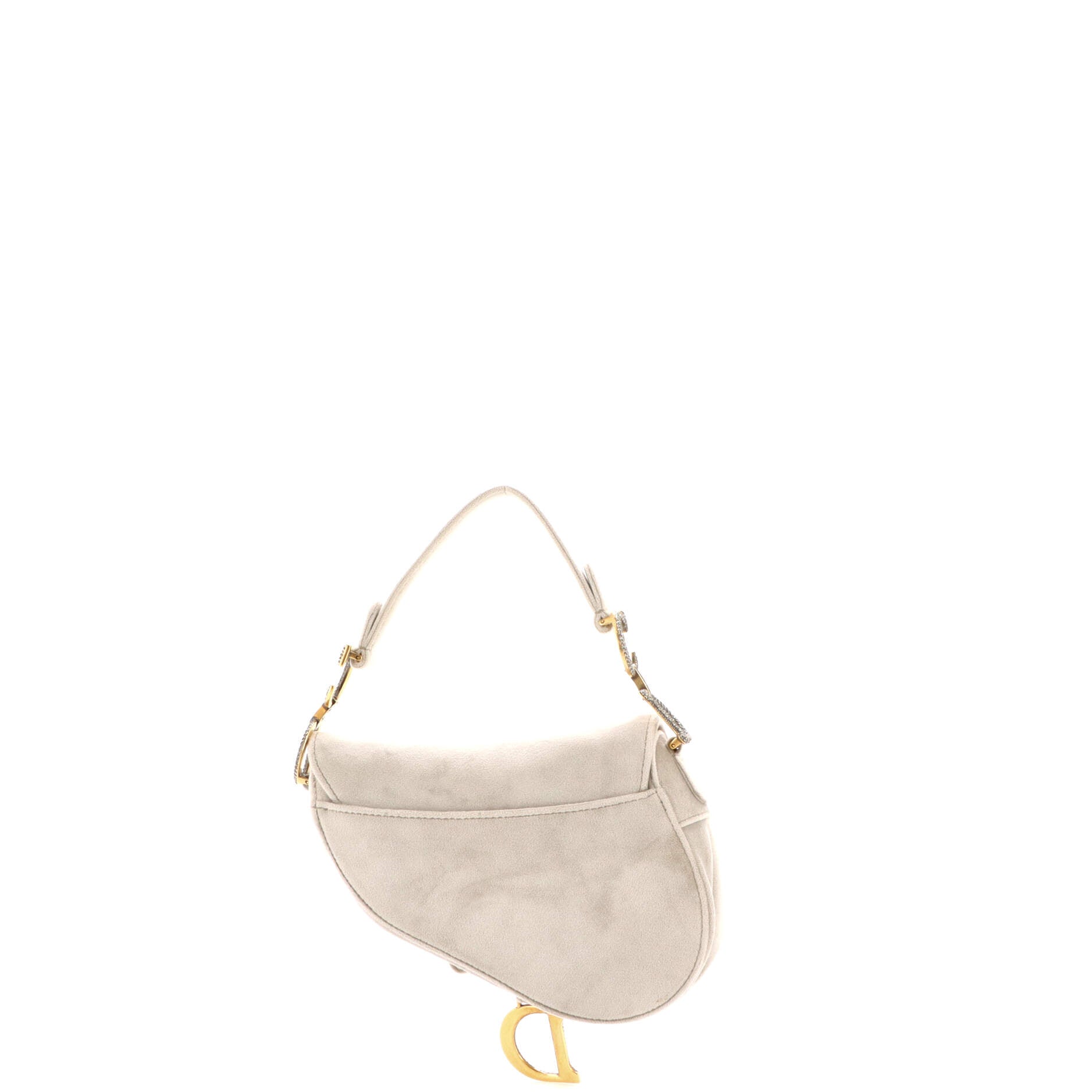 Saddle Handbag Velvet with Crystals Mini