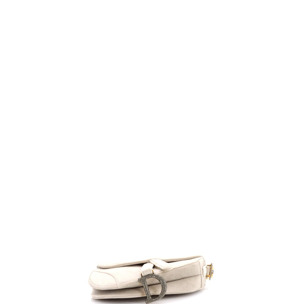 Saddle Handbag Velvet with Crystals Mini