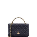 Pick Me Up Logo Handle Wallet on Chain Quilted Lambskin