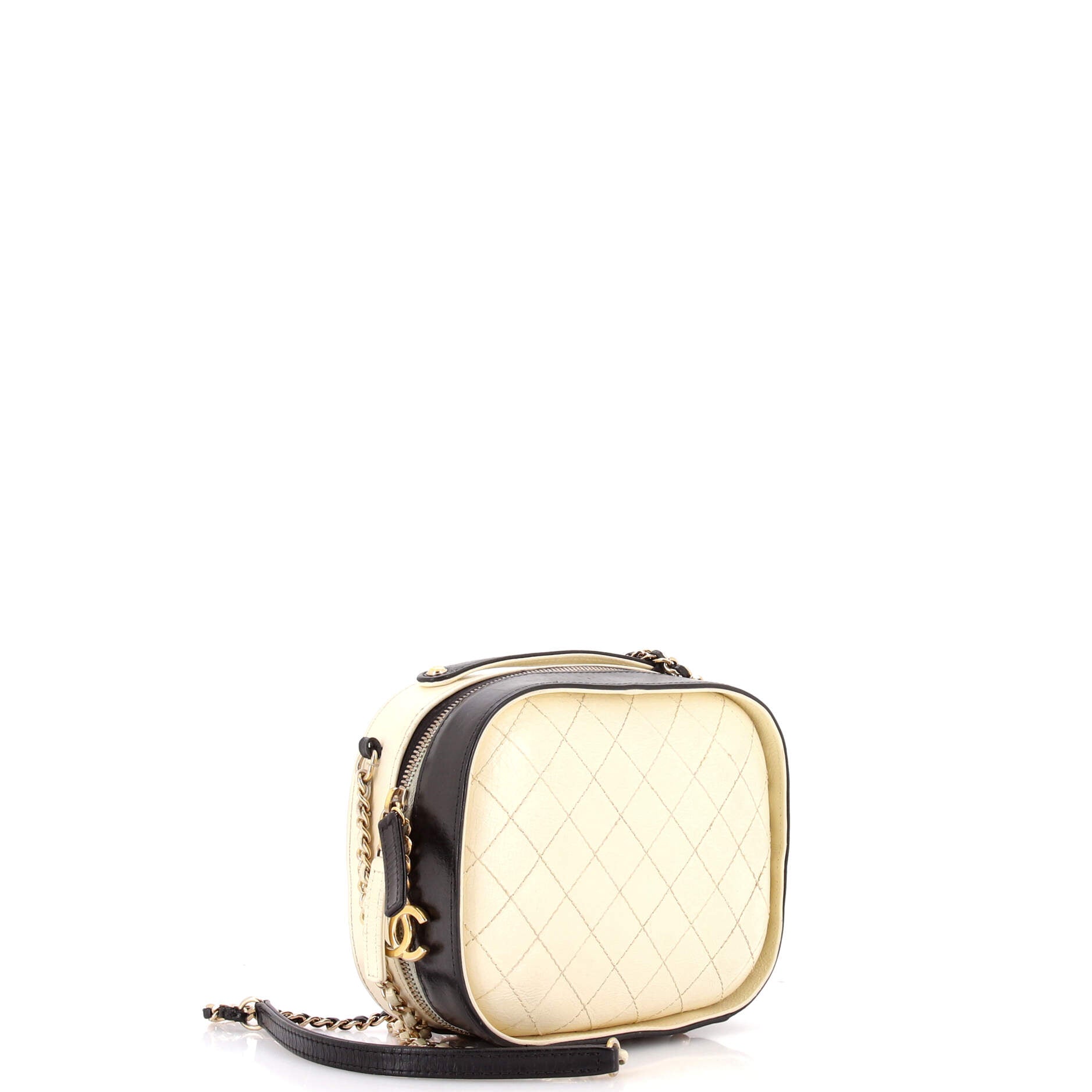 Vanity Case Bag Quilted Crumpled Calfskin Small