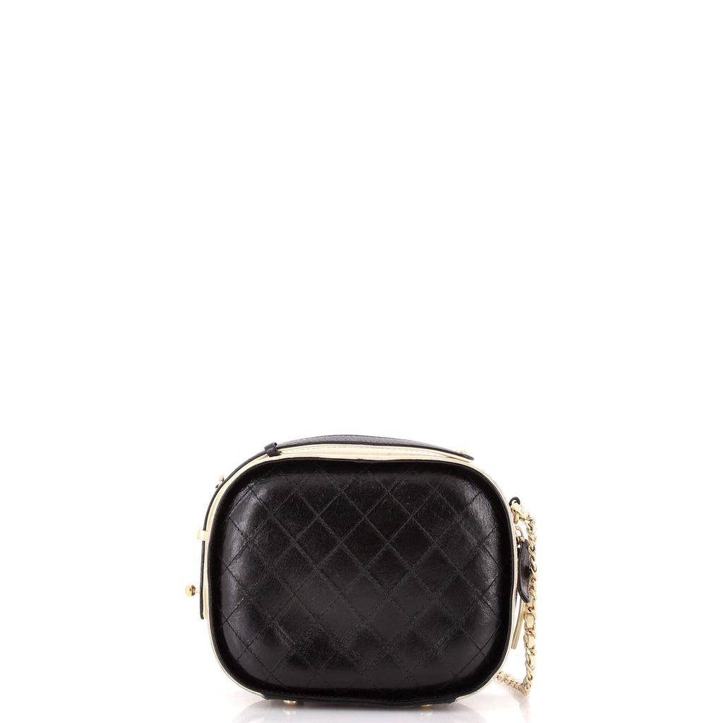 Vanity Case Bag Quilted Crumpled Calfskin Small