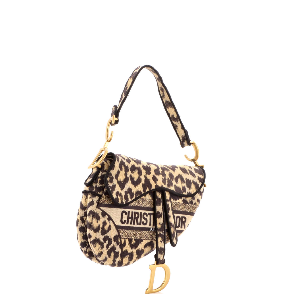 Saddle Handbag Mizza Embroidered Canvas Medium