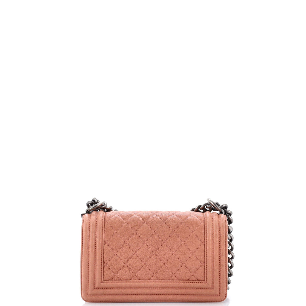 Boy Flap Bag Quilted Caviar Small