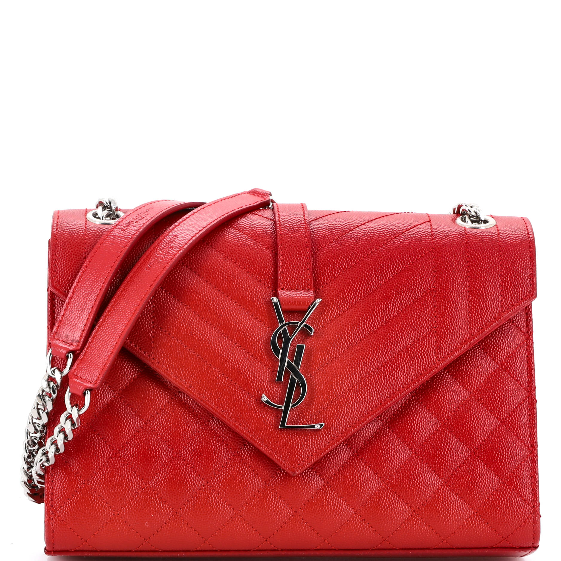Classic Monogram Envelope Satchel Mixed Matelasse Leather Medium