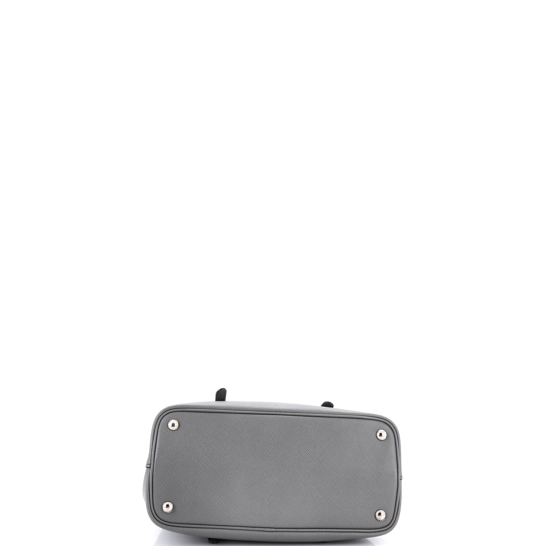Belted Strap Cuir Double Tote Saffiano Leather Small