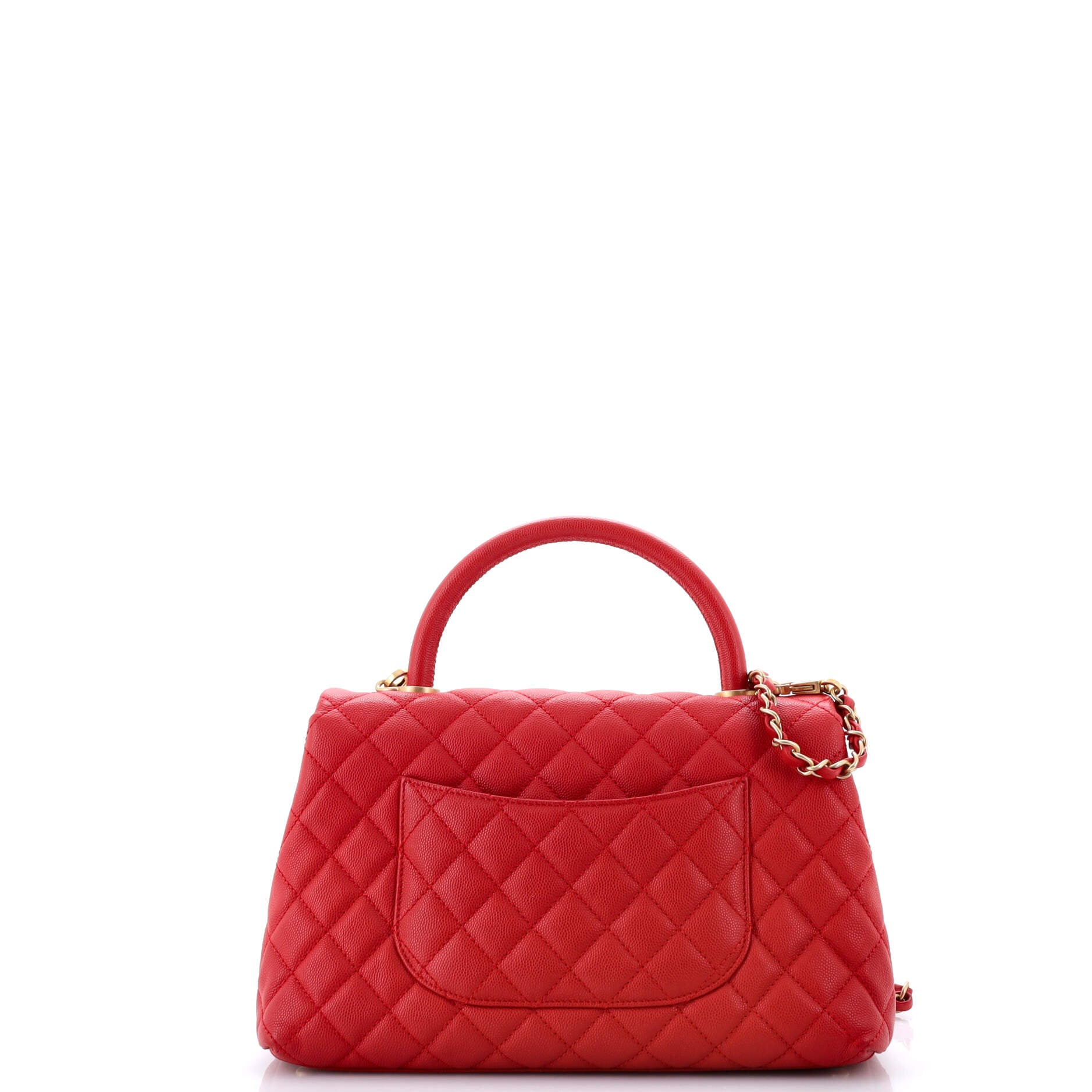 Coco Top Handle Bag Quilted Caviar Small