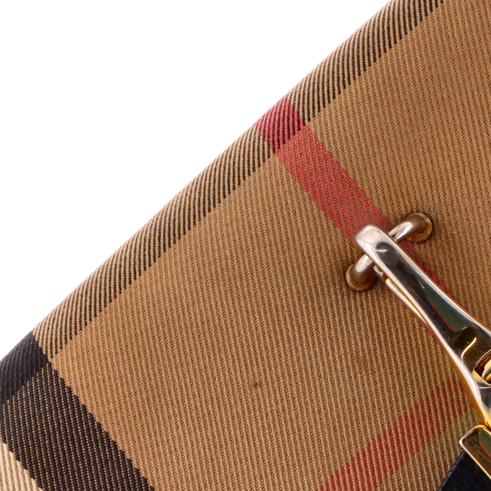 Macken Crossbody Bag Leather and House Check Canvas Small
