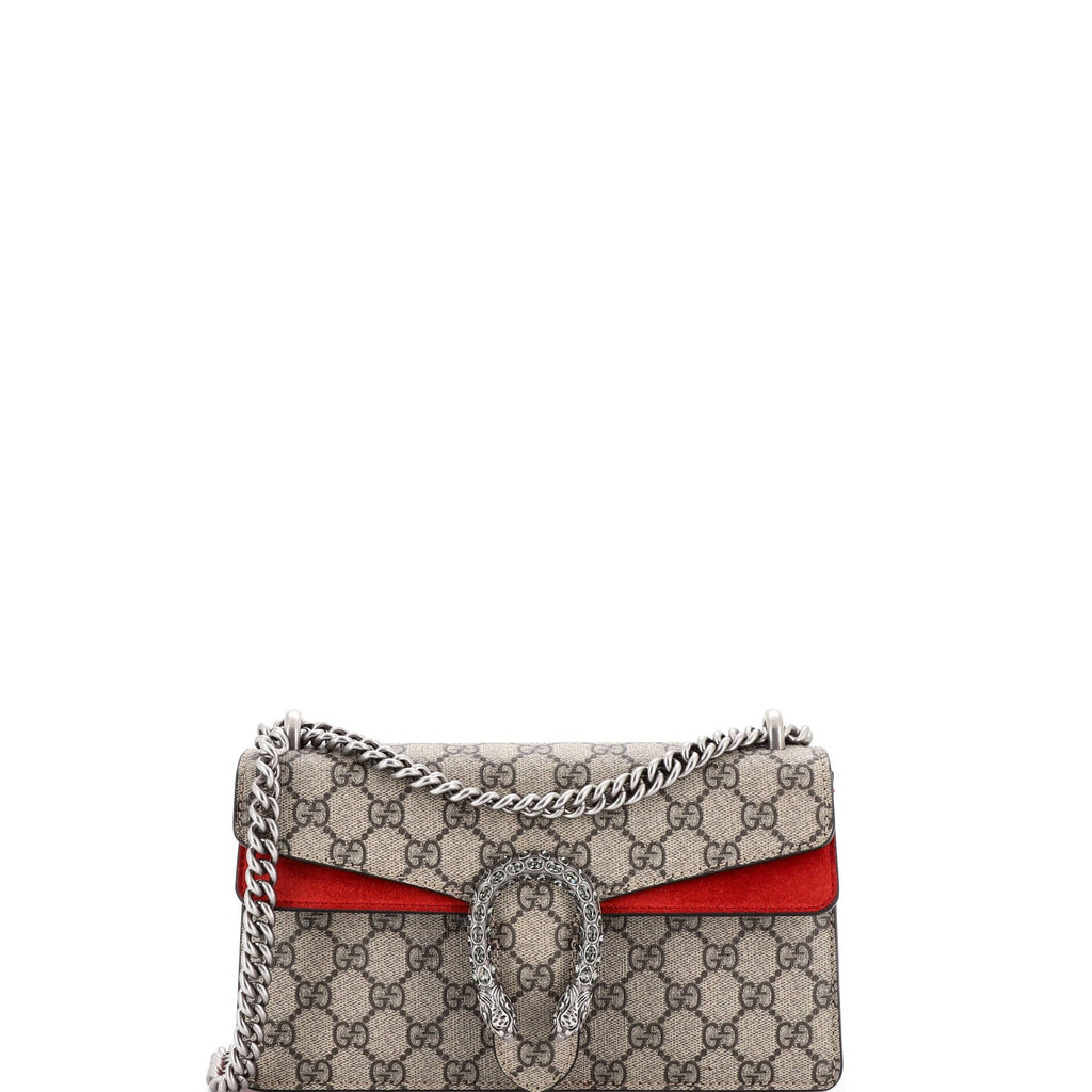 Dionysus Bag GG Coated Canvas with Crystal Embellished Metal Small