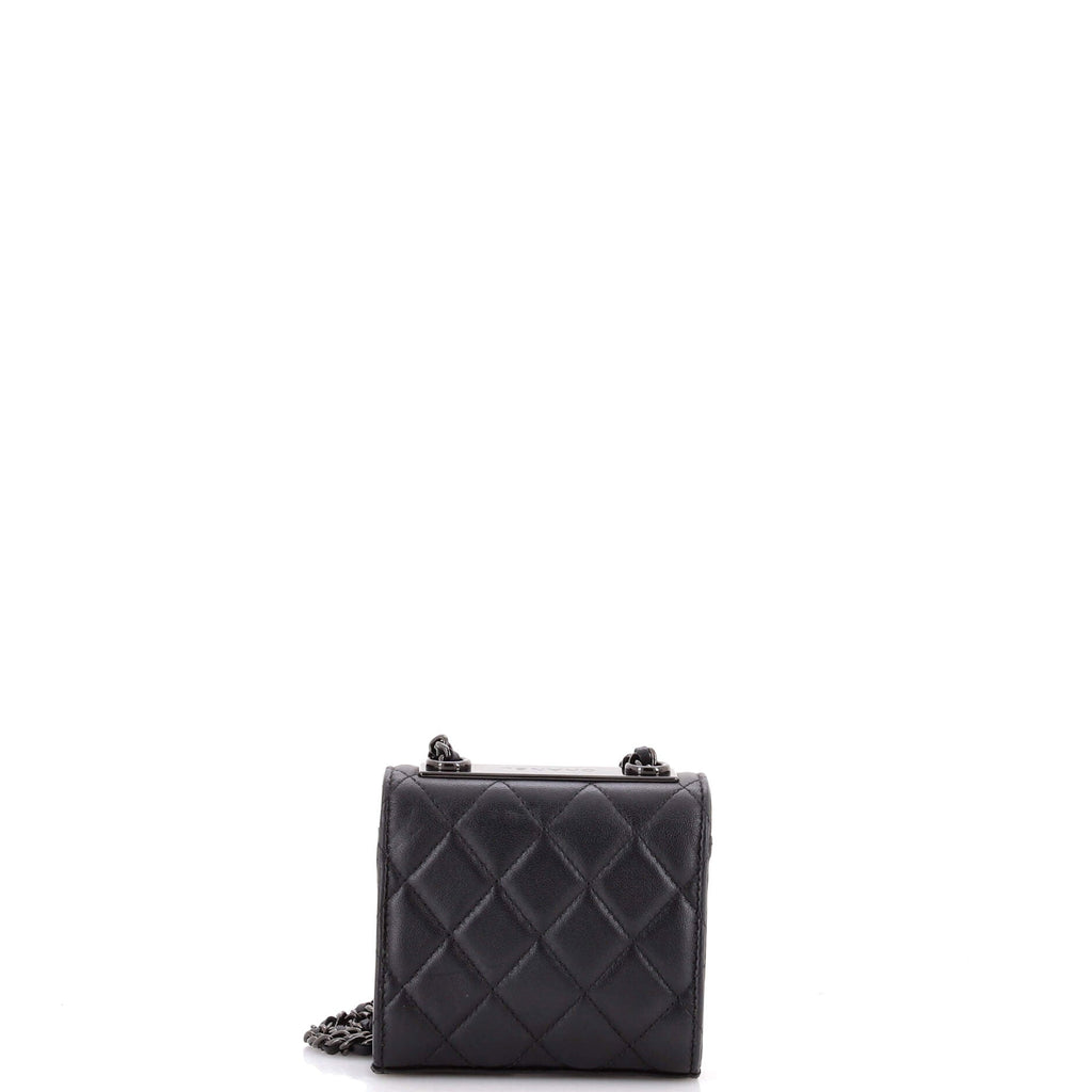 So Black Trendy CC Clutch with Chain Quilted Lambskin Small