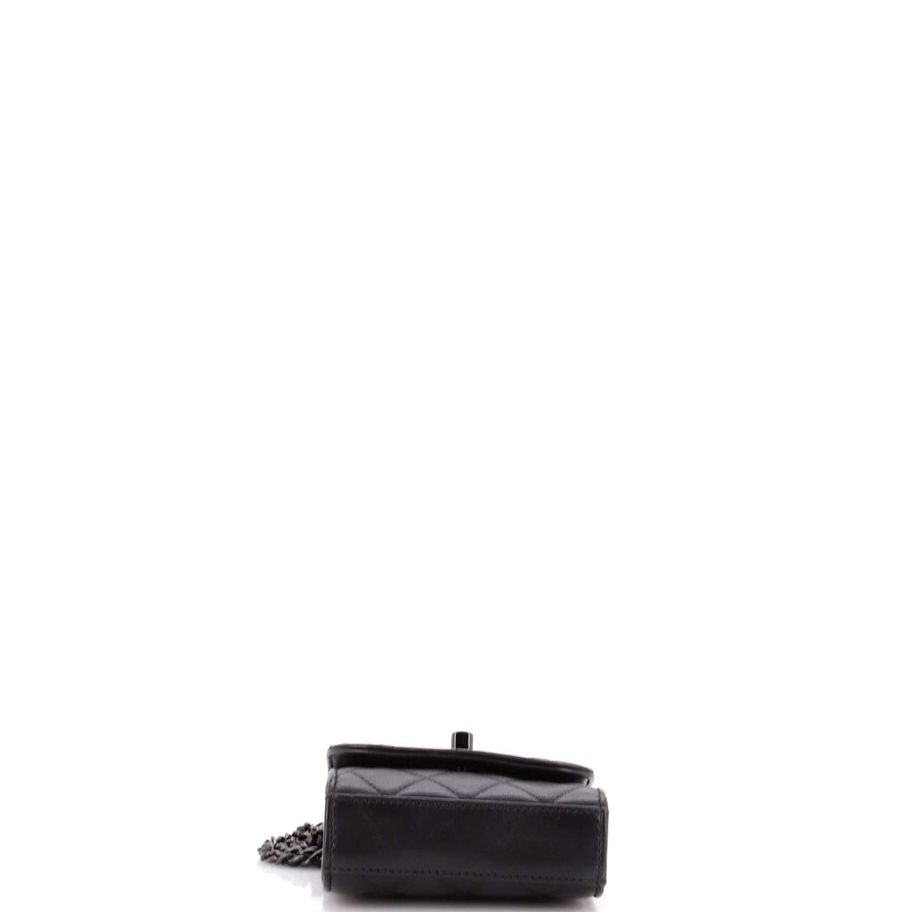 So Black Trendy CC Clutch with Chain Quilted Lambskin Small