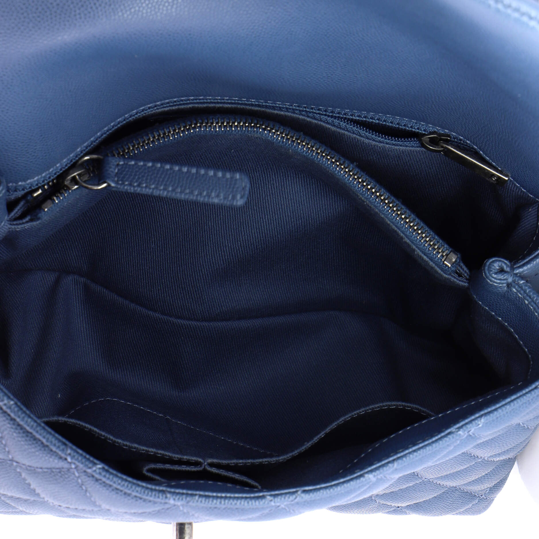 Coco Top Handle Bag Quilted Caviar Small