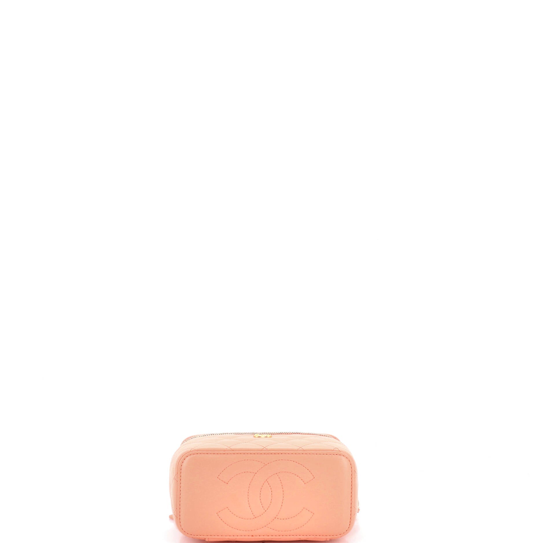 Pearl Crush Vanity Case with Chain Quilted Lambskin Small