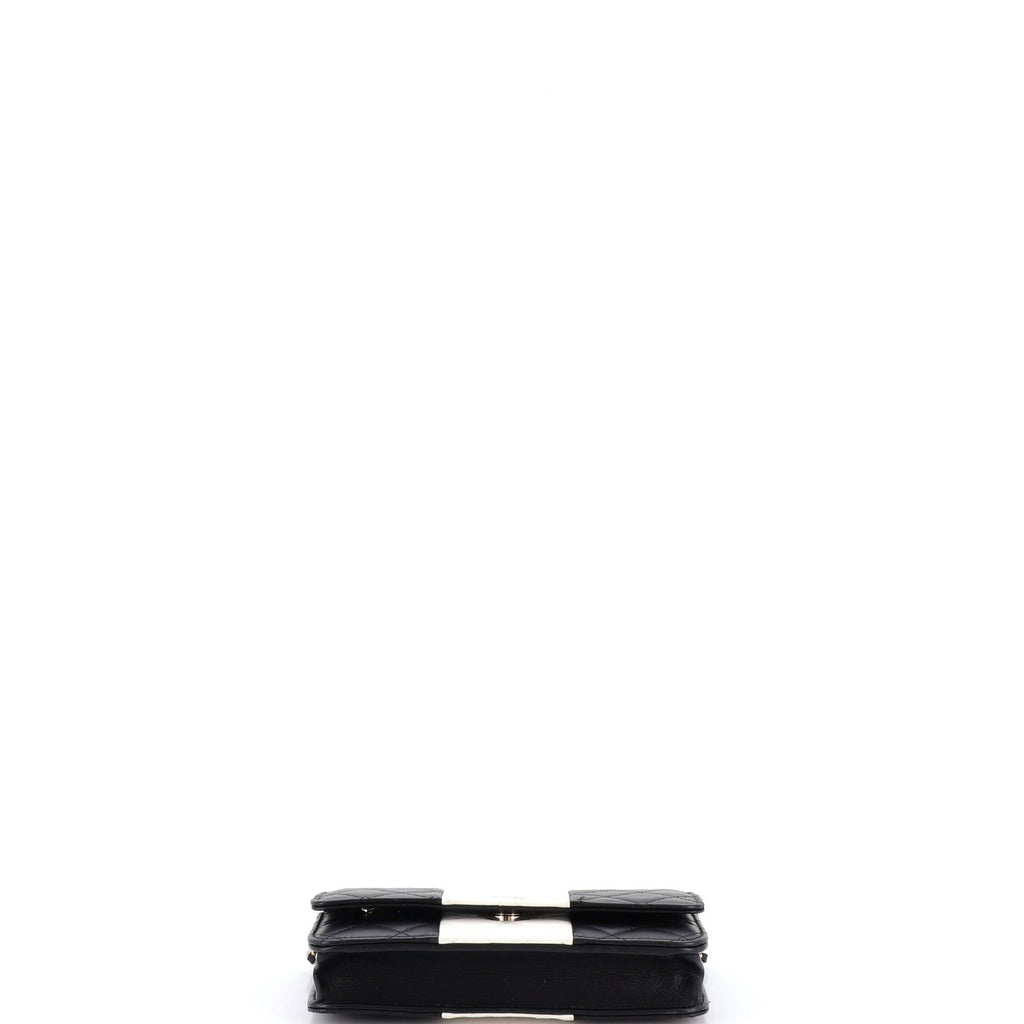 Bicolor Two Tone Wallet on Chain Quilted Lambskin