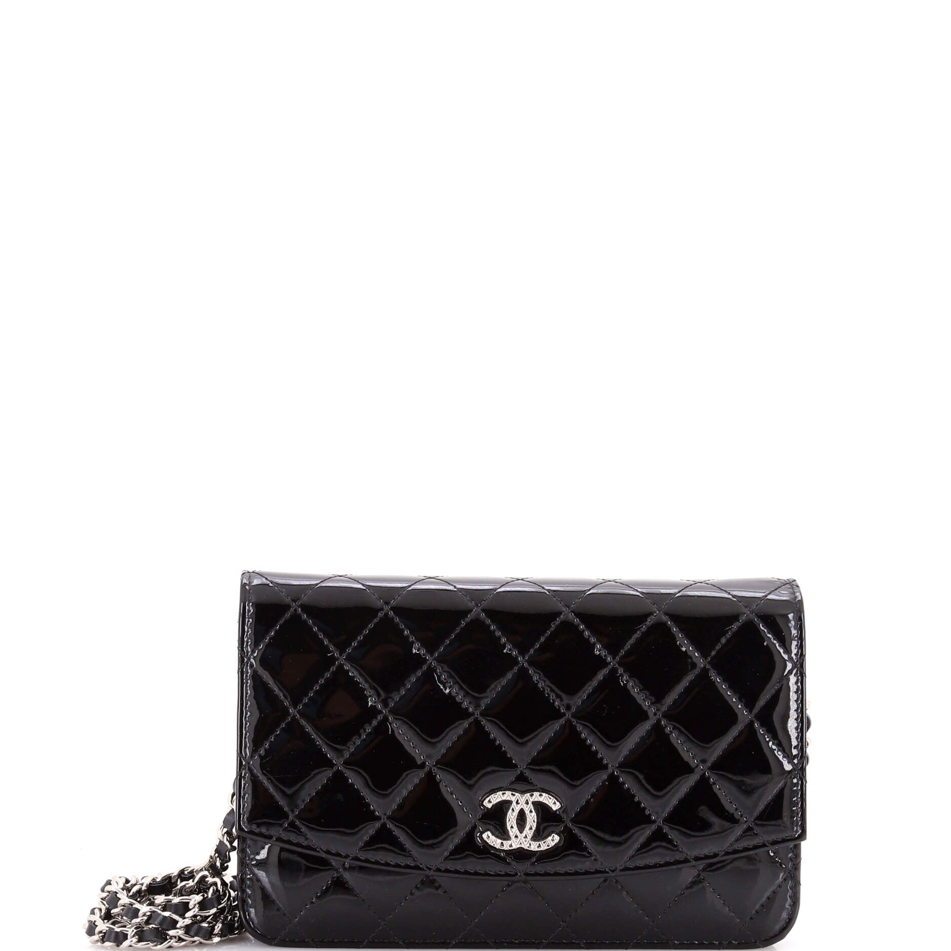 Brilliant Wallet on Chain Quilted Patent