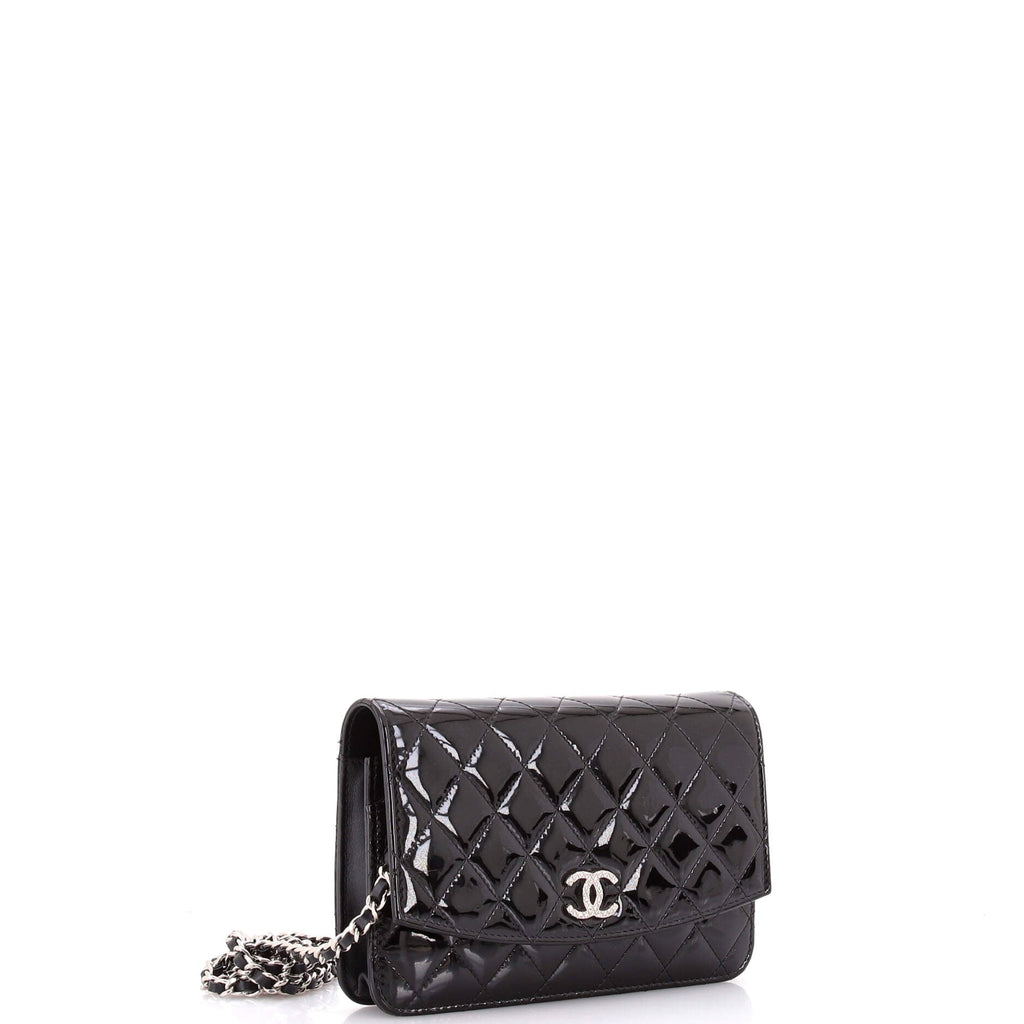 Brilliant Wallet on Chain Quilted Patent