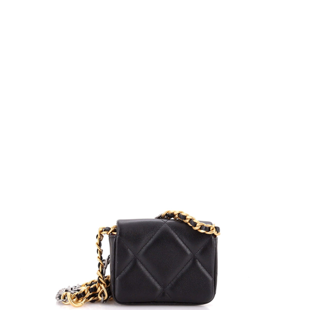 19 Convertible Flap Coin Purse With Chain Quilted Lambskin