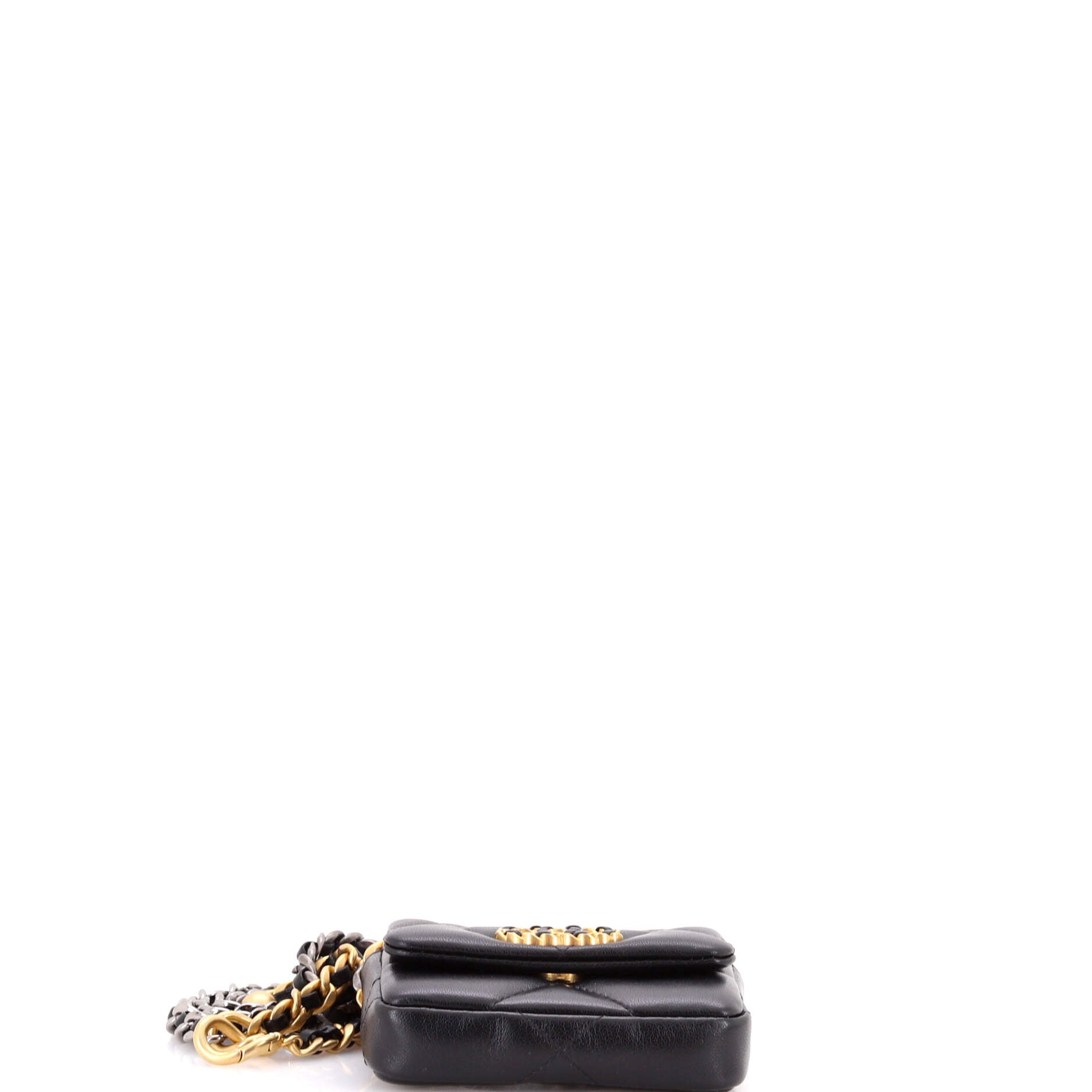 19 Convertible Flap Coin Purse With Chain Quilted Lambskin