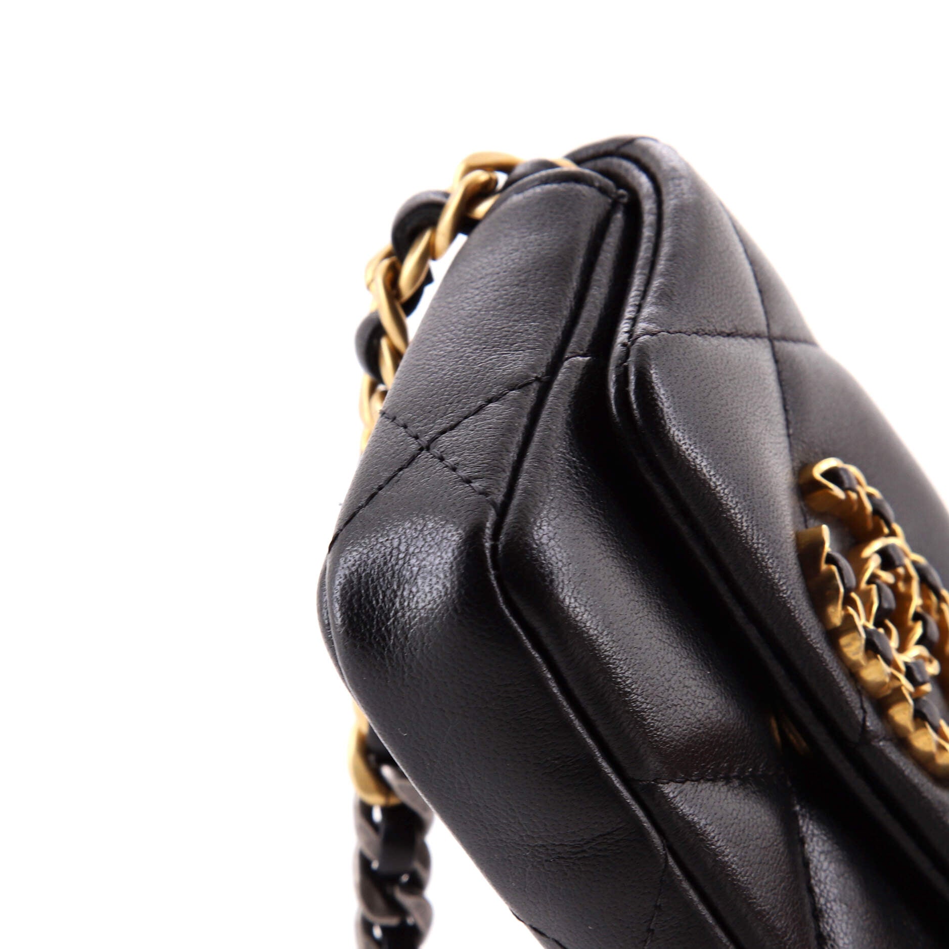 19 Convertible Flap Coin Purse With Chain Quilted Lambskin
