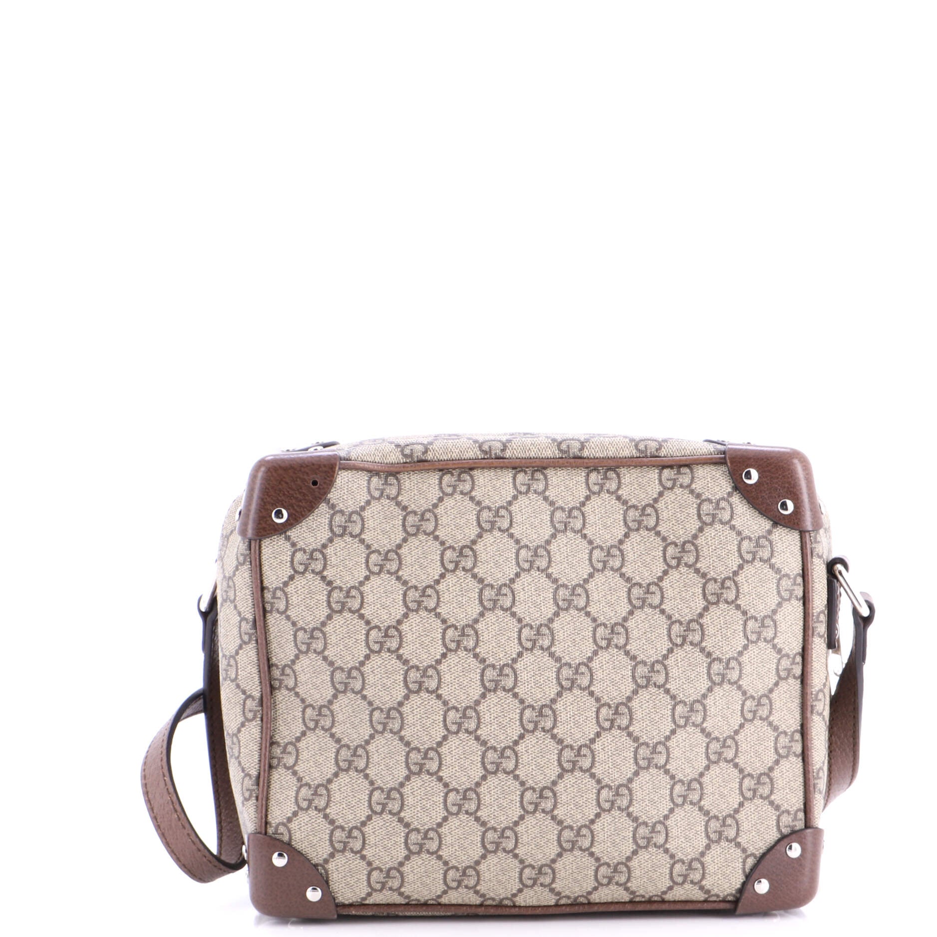 Trunk Shoulder Bag GG Coated Canvas with Studded Leather