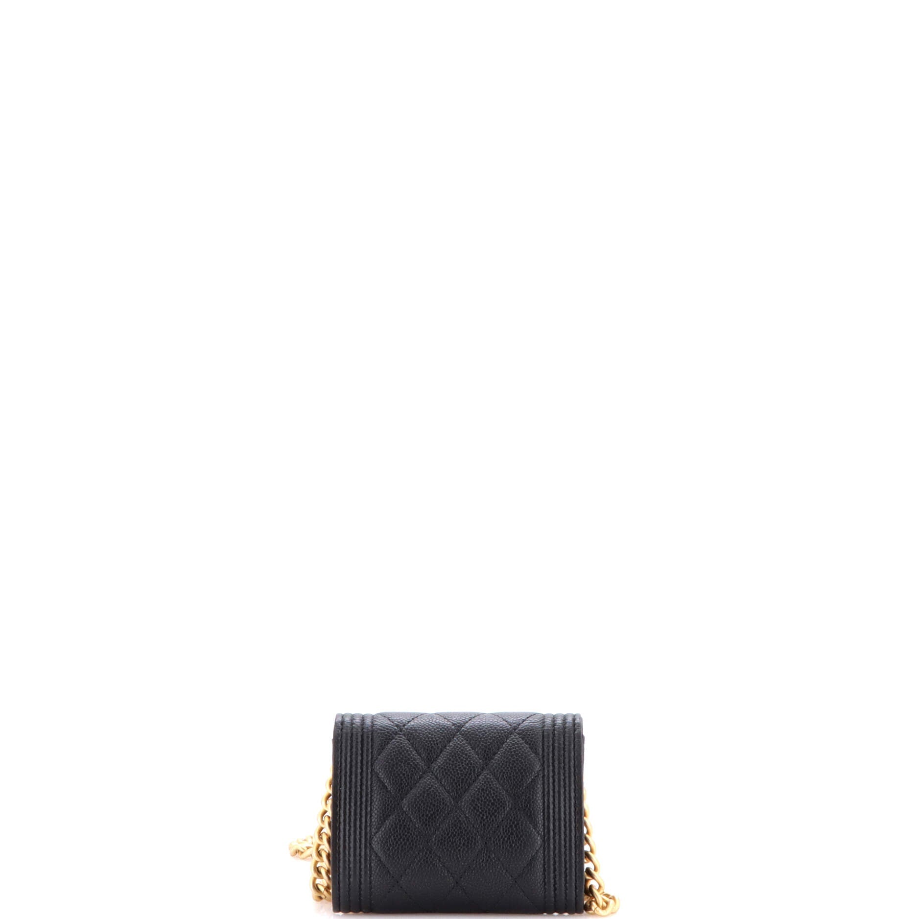 Boy Coin Purse with Chain Quilted Caviar Mini