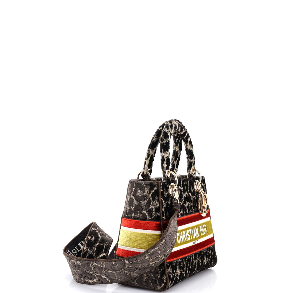 Lady D-Lite Bag Mizza Embroidered Velvet Medium