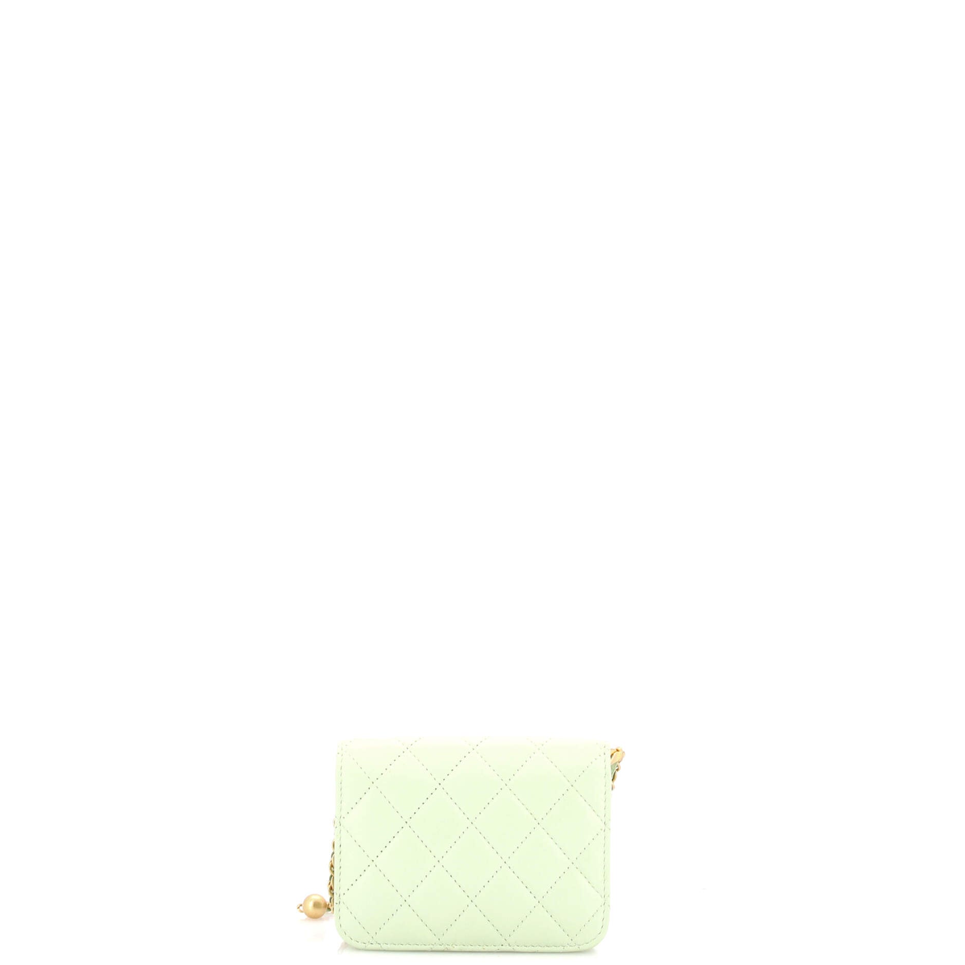 Pearl Crush Flap Clutch with Chain Quilted Lambskin Mini