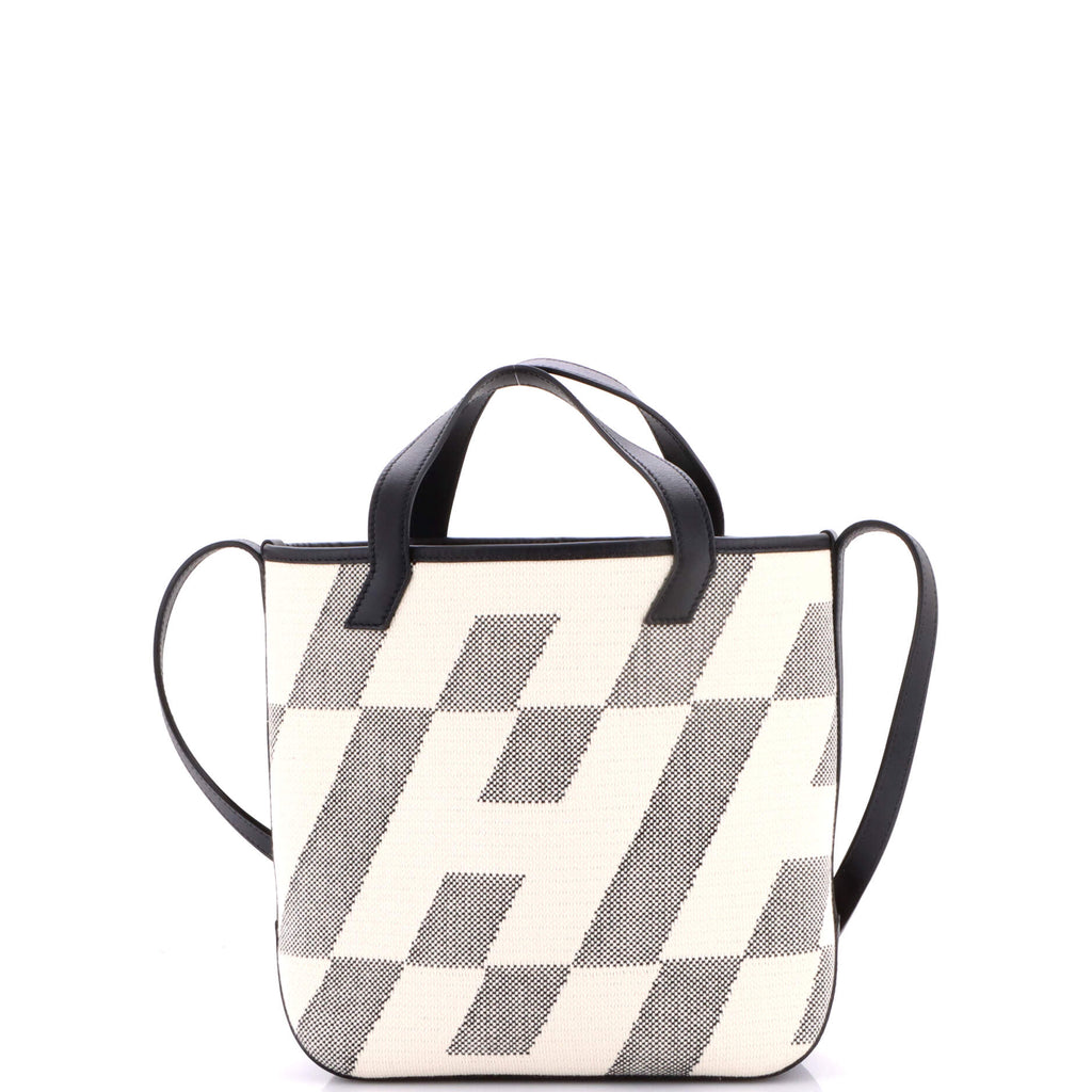 Cabas H en Biais Tote Canvas with Leather 27