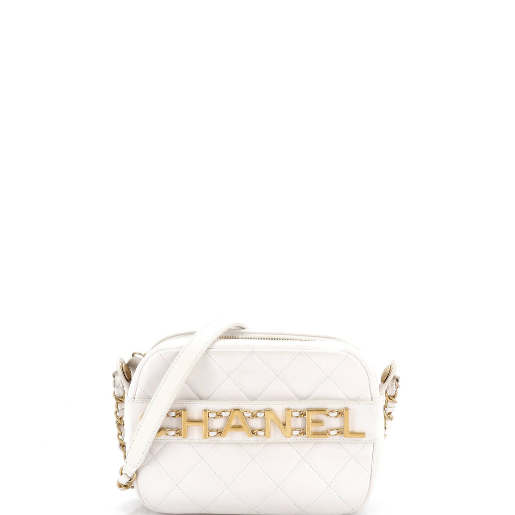 Logo Enchained Camera Case Quilted Calfskin