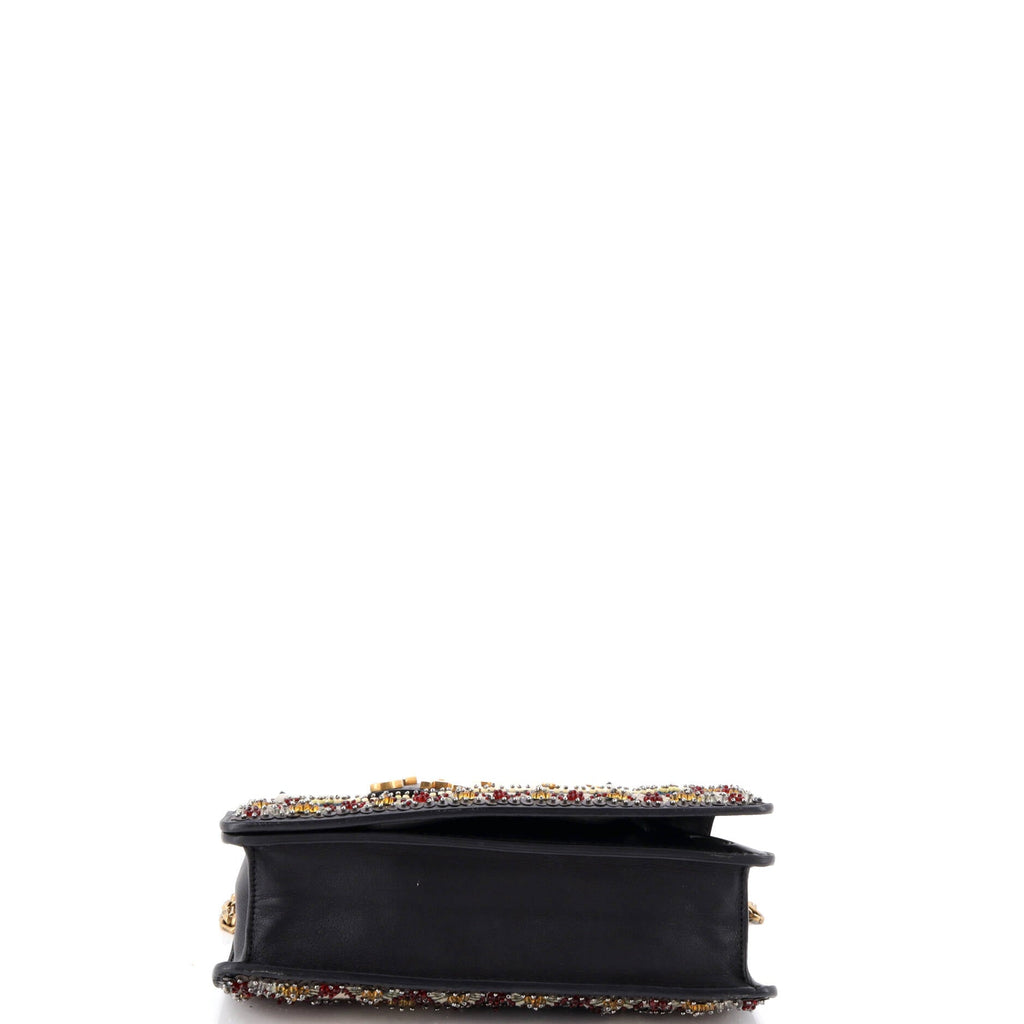 J'Adior Flap Bag Embellished Leather Medium