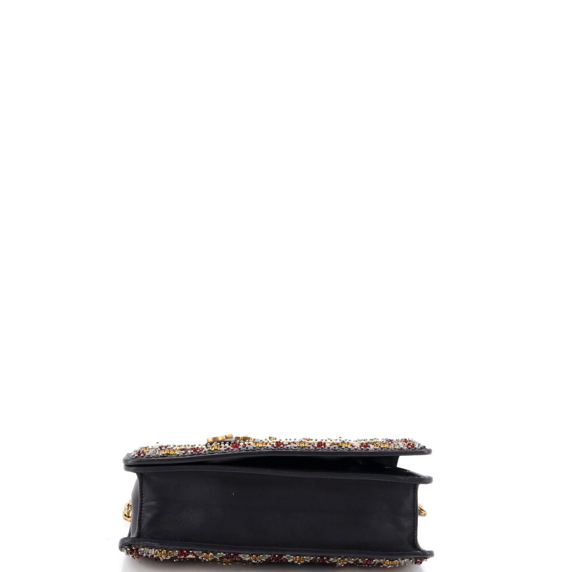 J'Adior Flap Bag Embellished Leather Medium