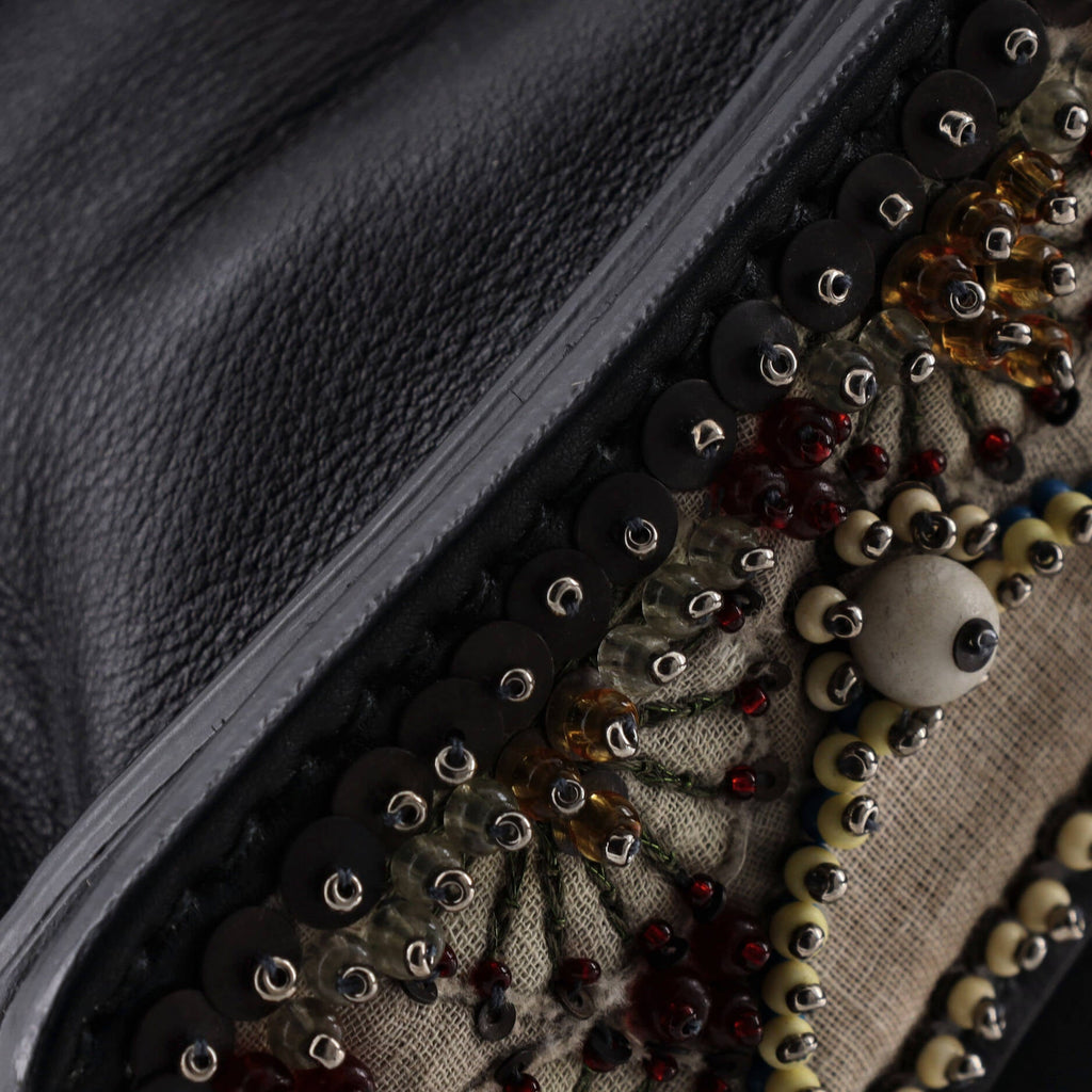 J'Adior Flap Bag Embellished Leather Medium