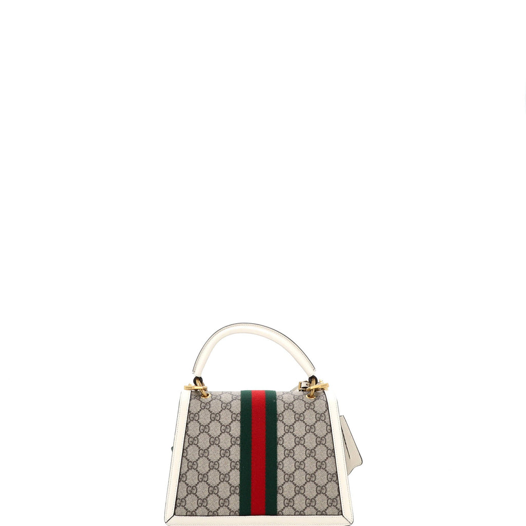 Queen Margaret Top Handle Bag GG Coated Canvas with Leather Small