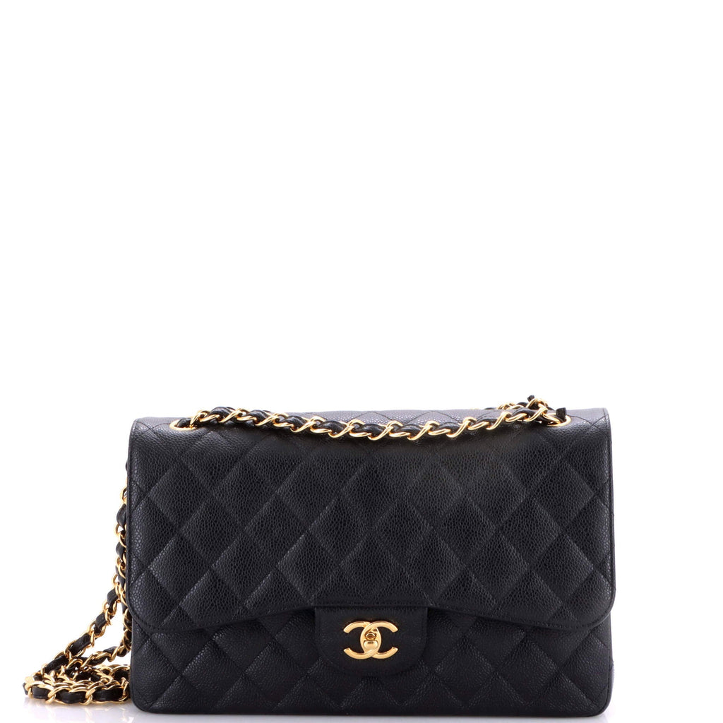 Classic Double Flap Bag Quilted Caviar Jumbo