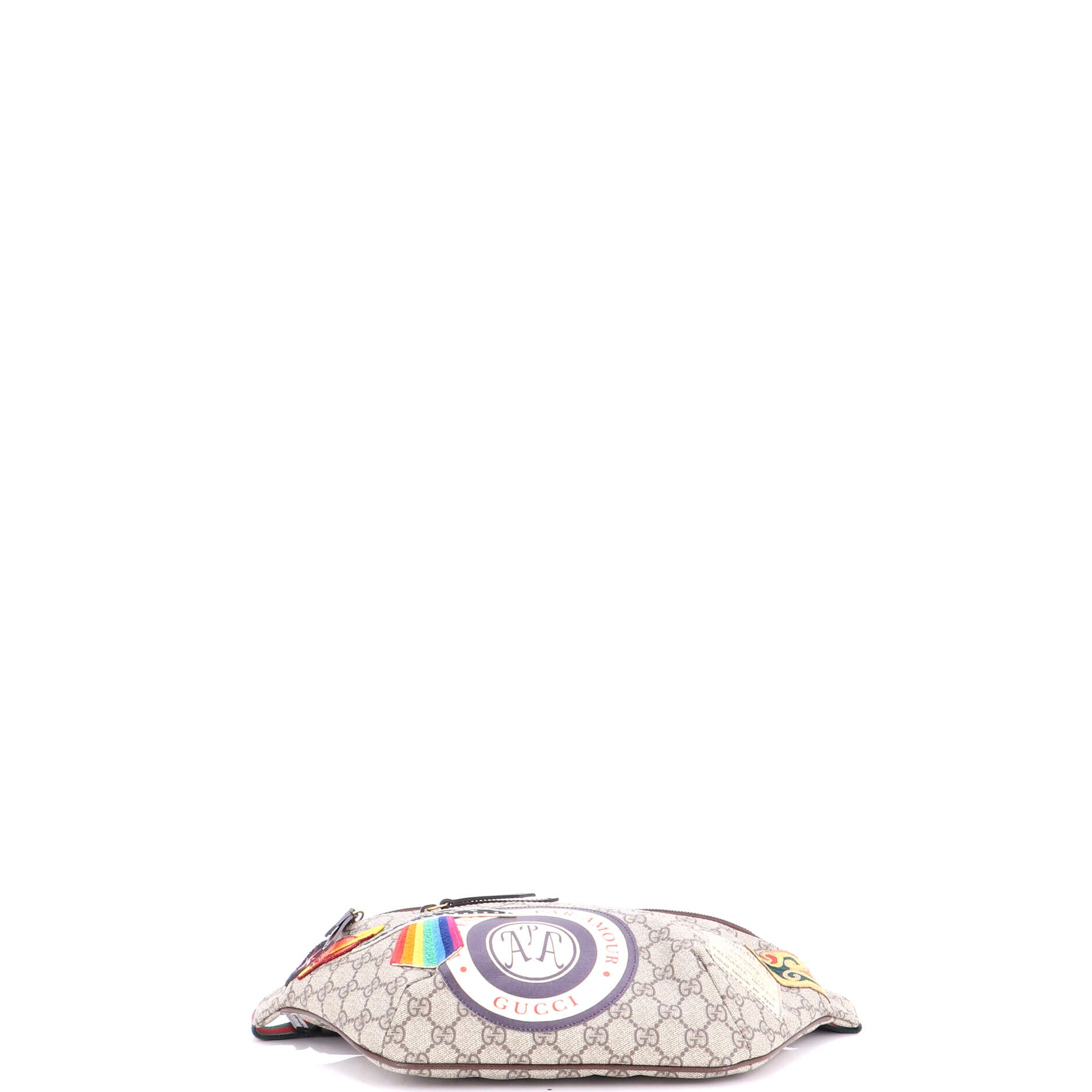 Courrier Zip Belt Bag GG Coated Canvas with Applique