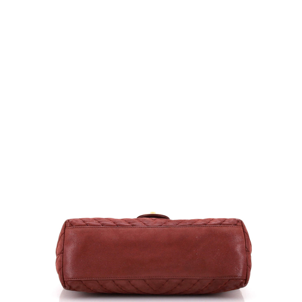 Surpique Chevron Flap Bag Quilted Iridescent Calfskin Jumbo