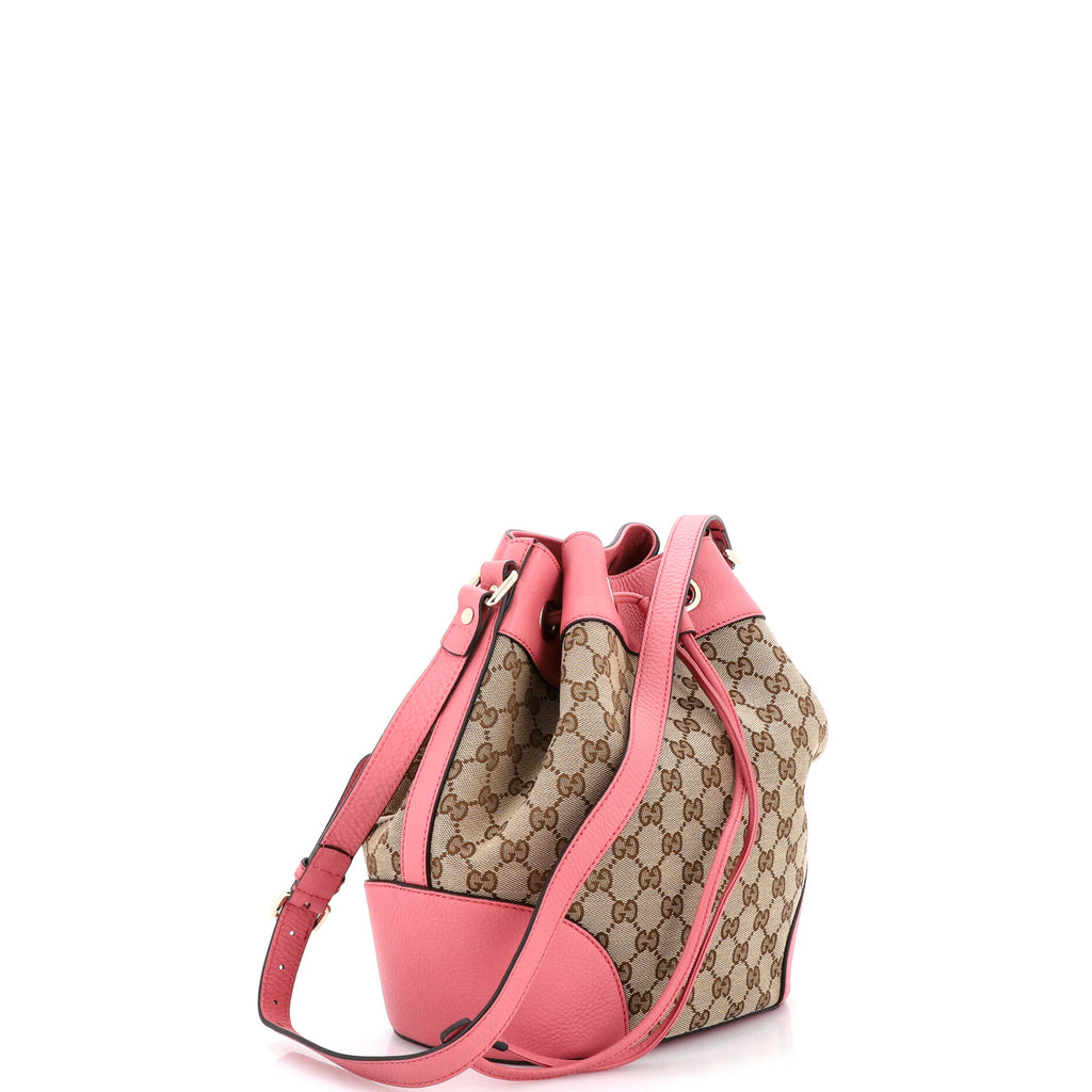 Classic Bucket Bag GG Canvas with Leather Medium