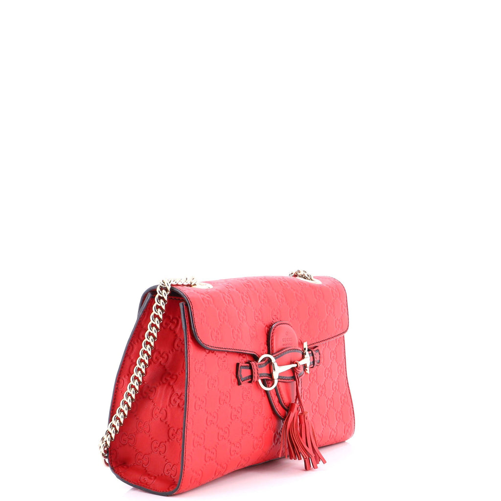 Emily Chain Flap Bag Guccissima Leather Medium