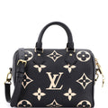 Speedy Bandouliere Bag Bicolor Monogram Empreinte Giant 25