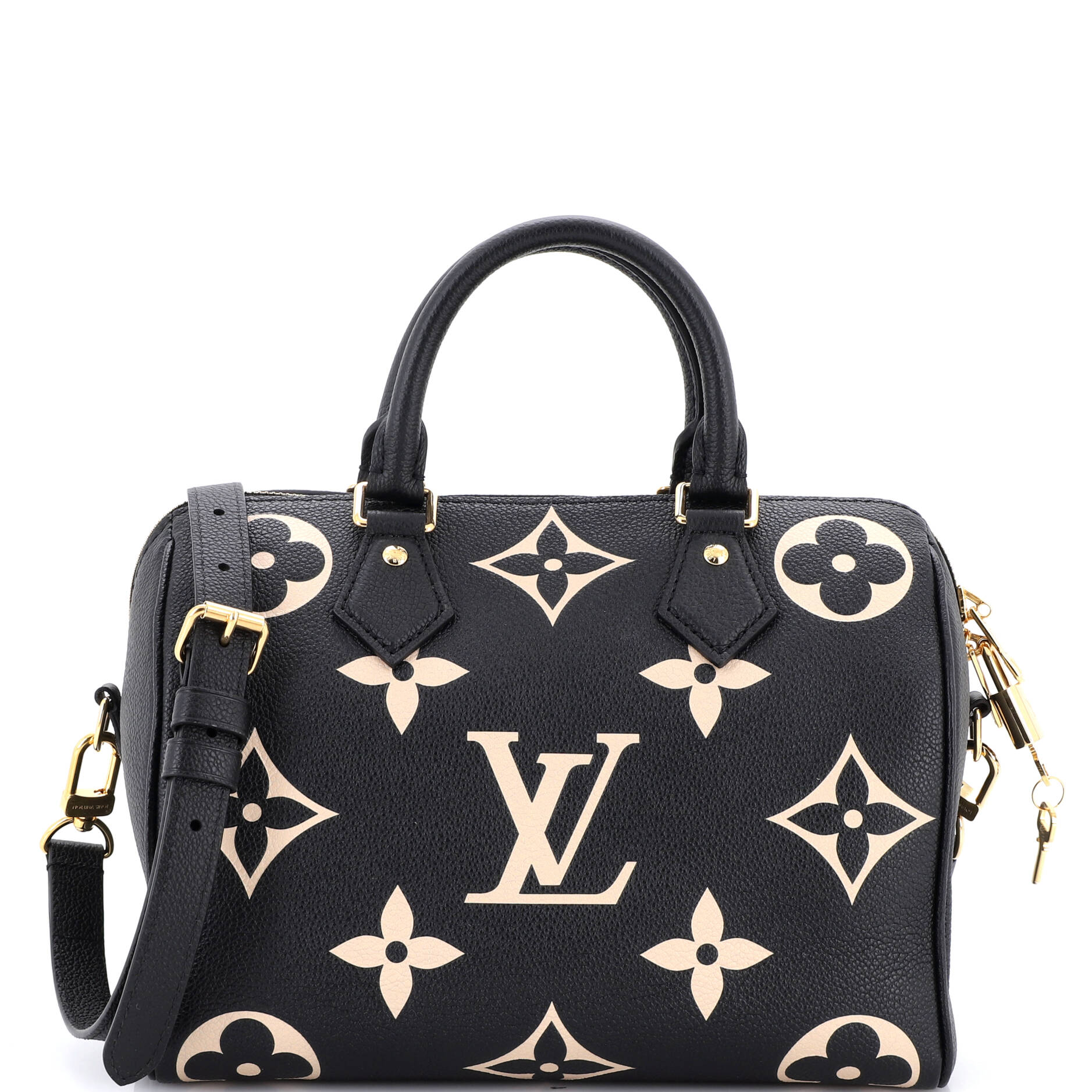 Speedy Bandouliere Bag Bicolor Monogram Empreinte Giant 25