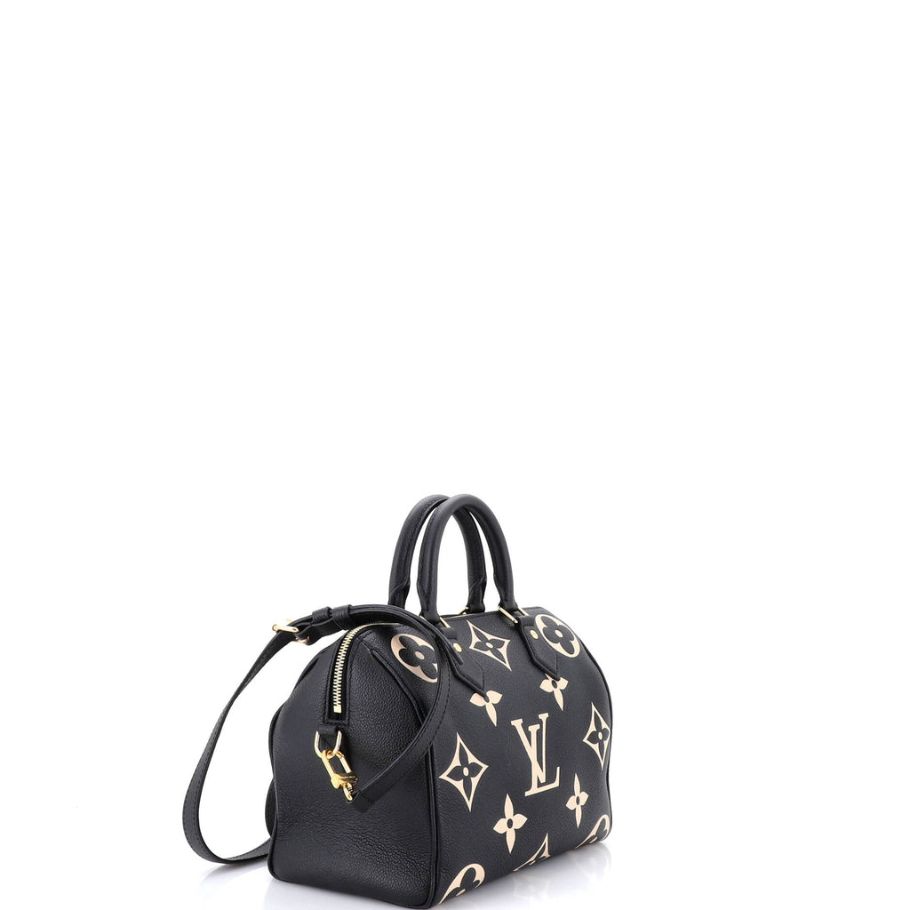 Speedy Bandouliere Bag Bicolor Monogram Empreinte Giant 25