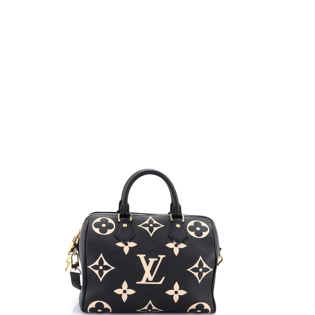 Speedy Bandouliere Bag Bicolor Monogram Empreinte Giant 25